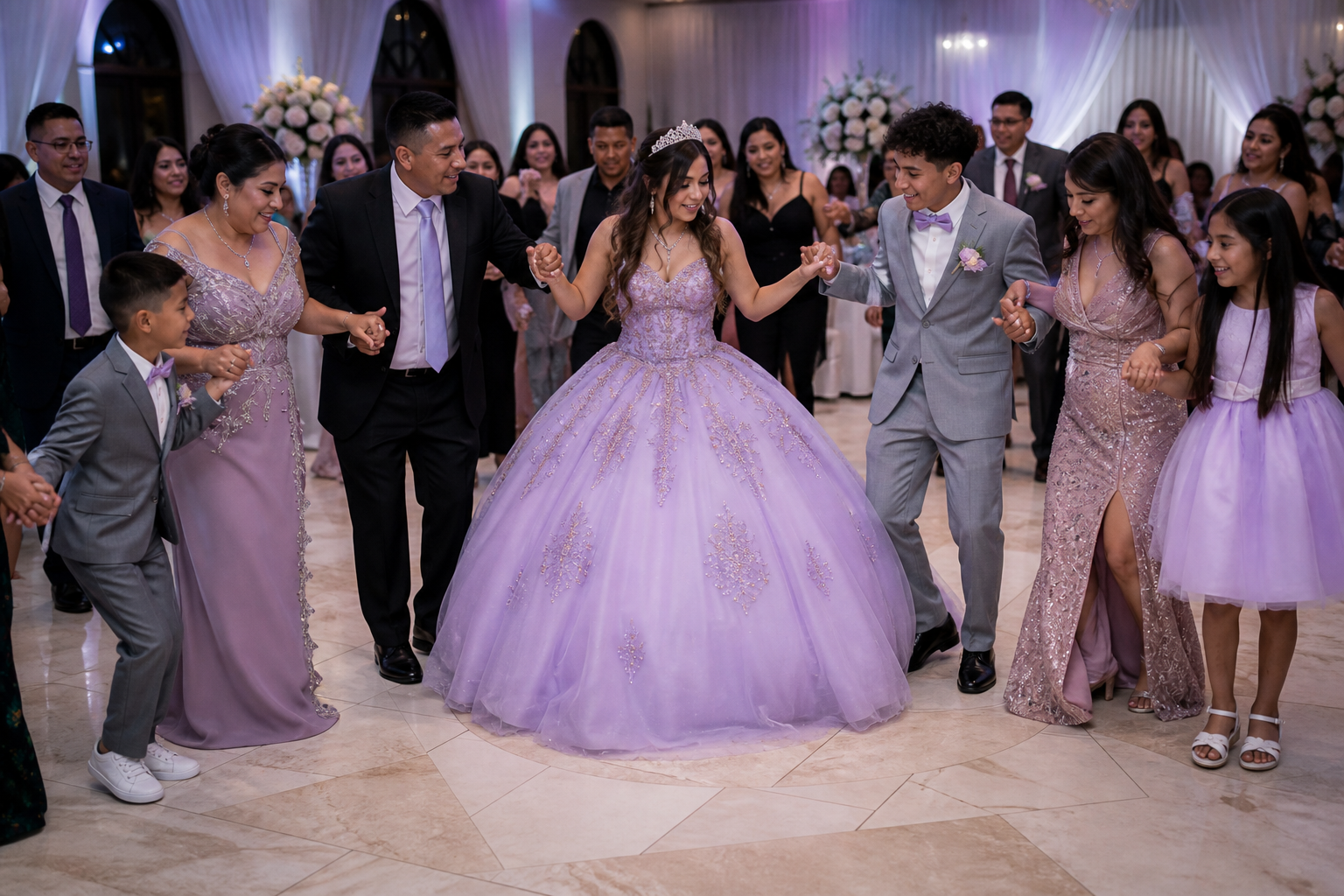 07 Family dancing at a quinceañera
